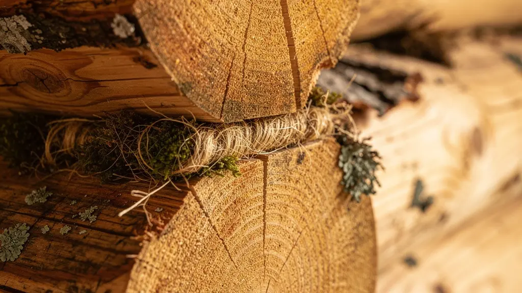 Gros plan extrême sur la texture rugueuse d'un rondin de bois écorcé d'une fuste artisanale, révélant les veines et nœuds naturels du bois