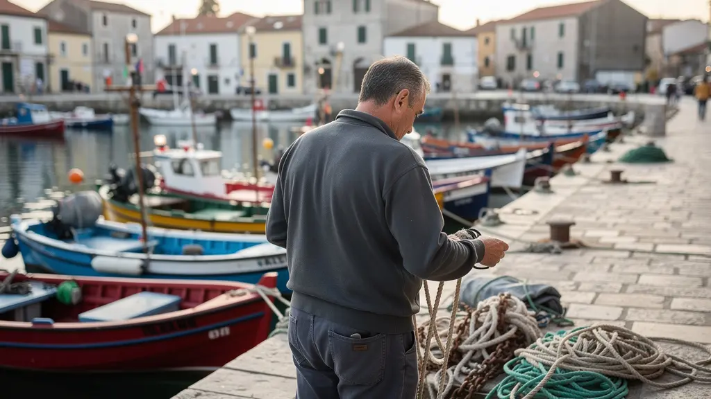 Port de Capbreton avec bateaux de pêche colorés amarrés